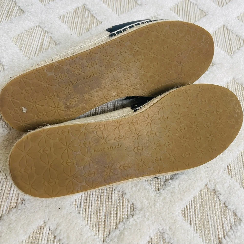 Kate Spade Gardenia Espadrilles Natural/Black Size 9.5